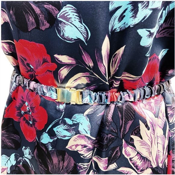 Marc By Marc Jacobs Horizon Teal Multi Silk Floral Belted Dress - Picture 7 of 11